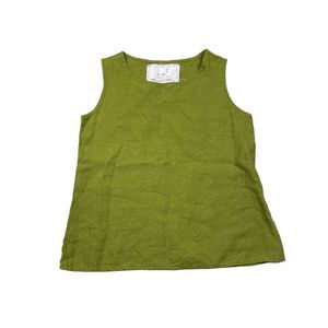 notPERFECTLINEN Green Sleeveless 100% Linen Top size S